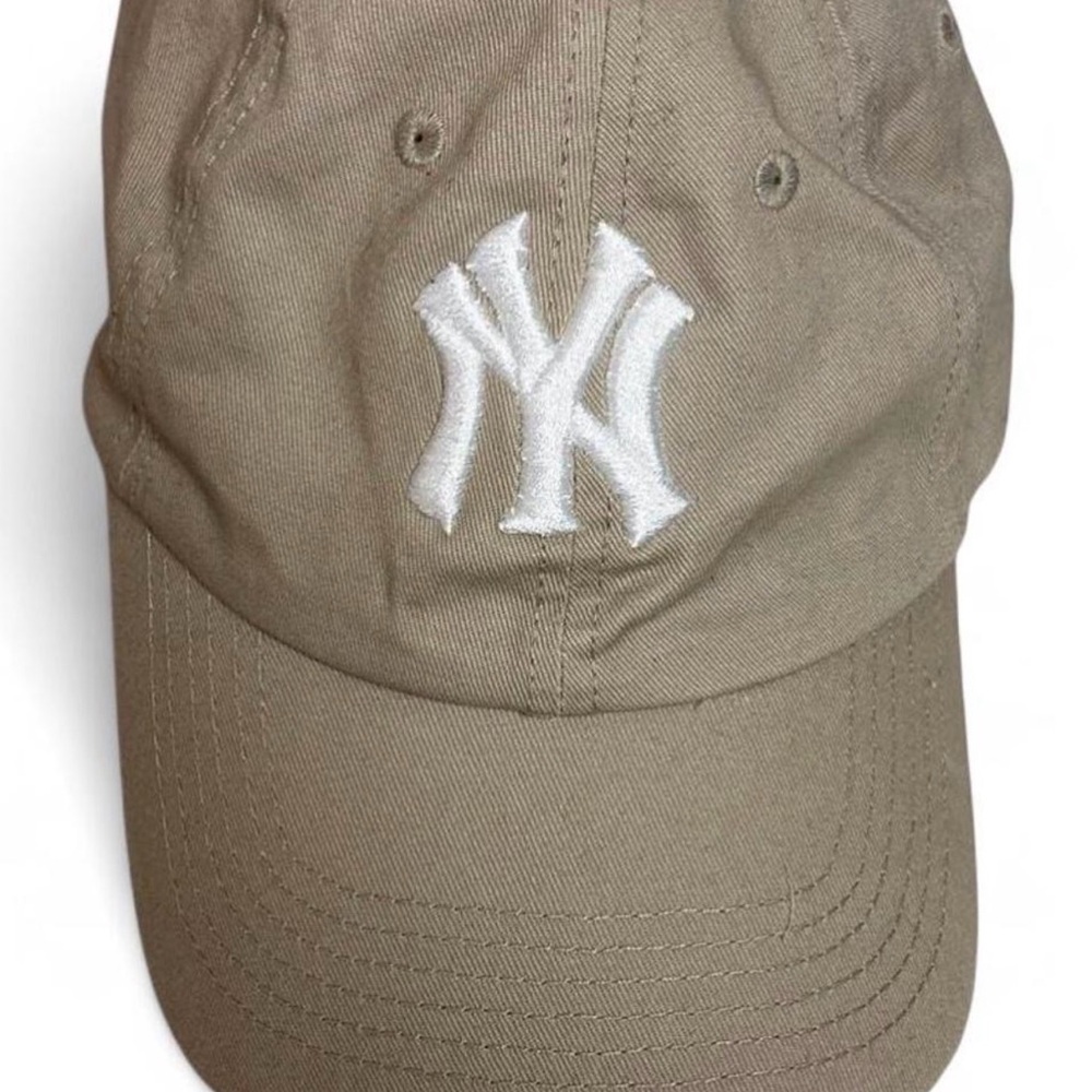 Tan Baseball Cap with Yankees Logo